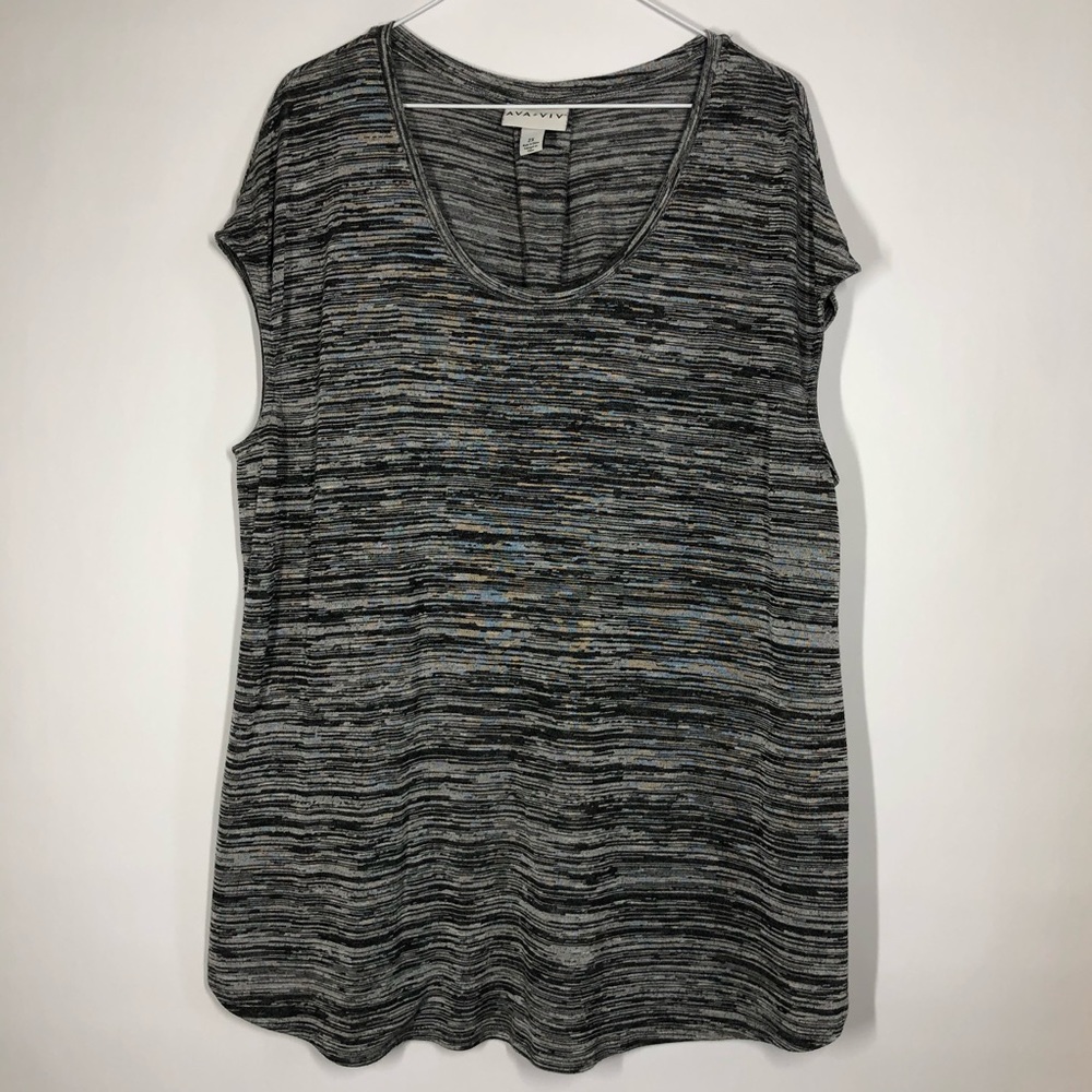Women’s Ava & Viv gray tunic shirt blouse Plus 2x